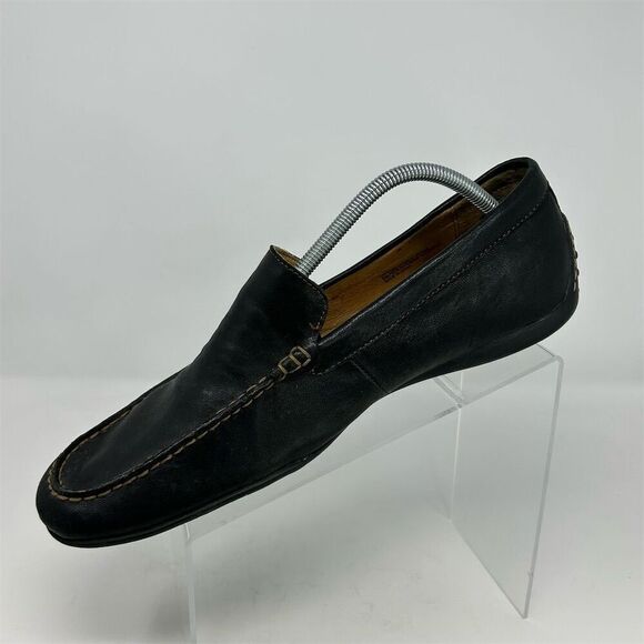 Born Men's Black Leather Driving Loafers Size 12 Casual Slip On Shoes - Picture 4 of 14